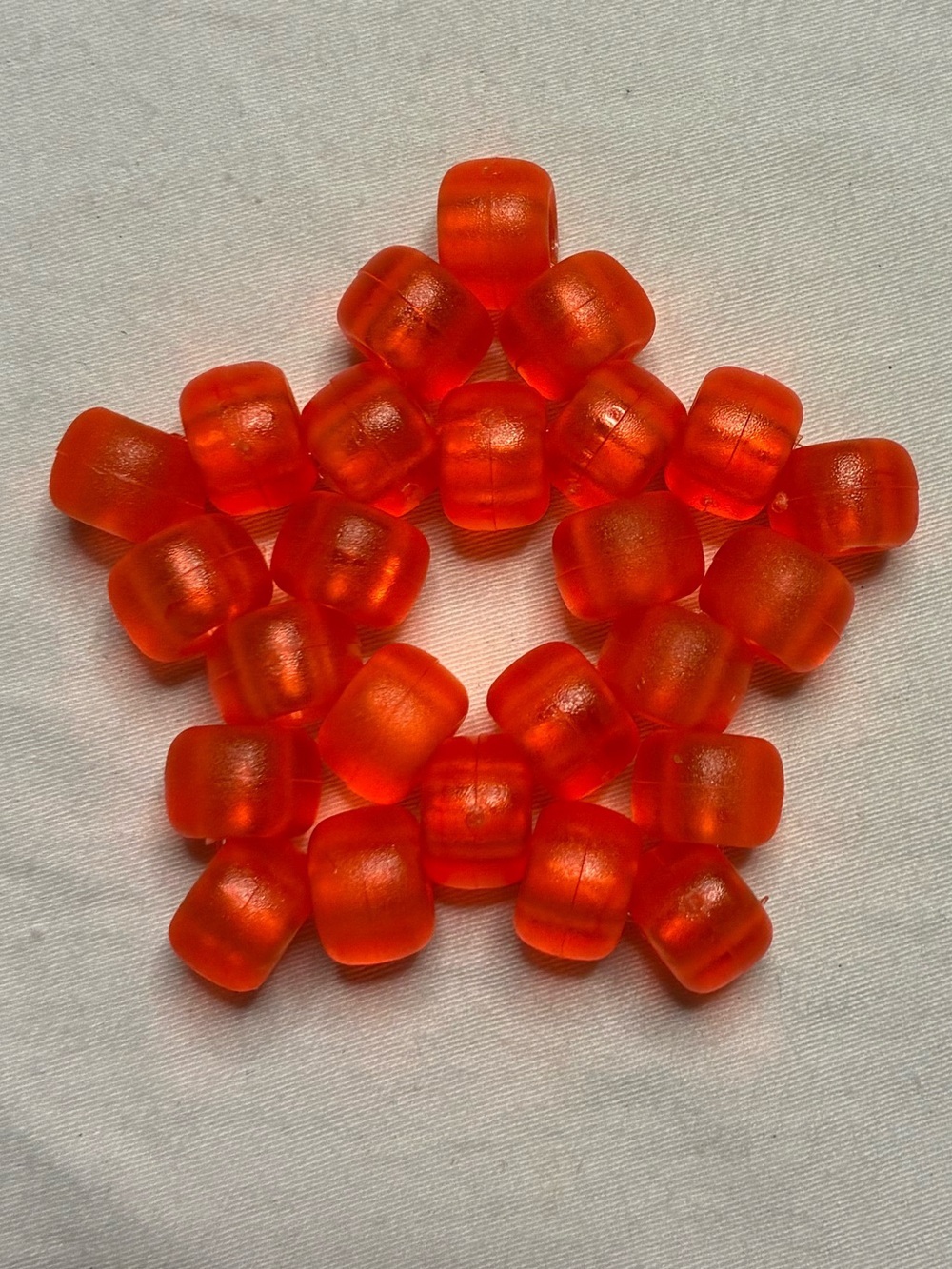 Translucent Orange Colored Kandi Star Pony Beads Trinket Handmade